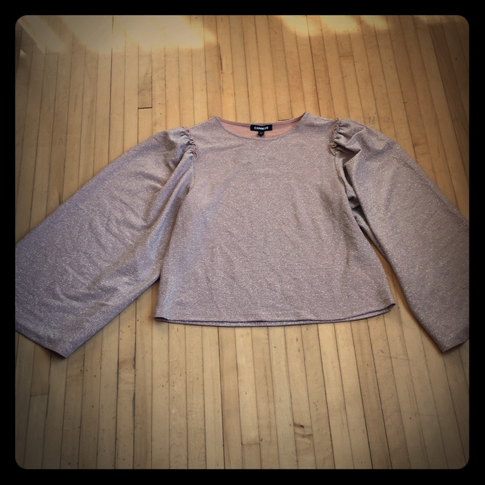 NWT express pink glitter top